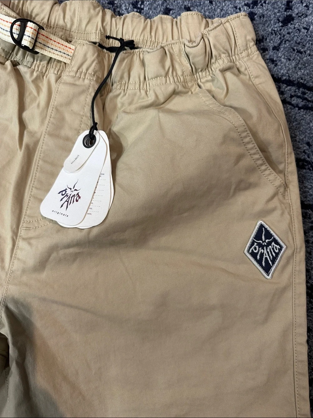 NWT PRANA Men's Casual Beige Drawstring Mojave Shorts SIZE SMALL